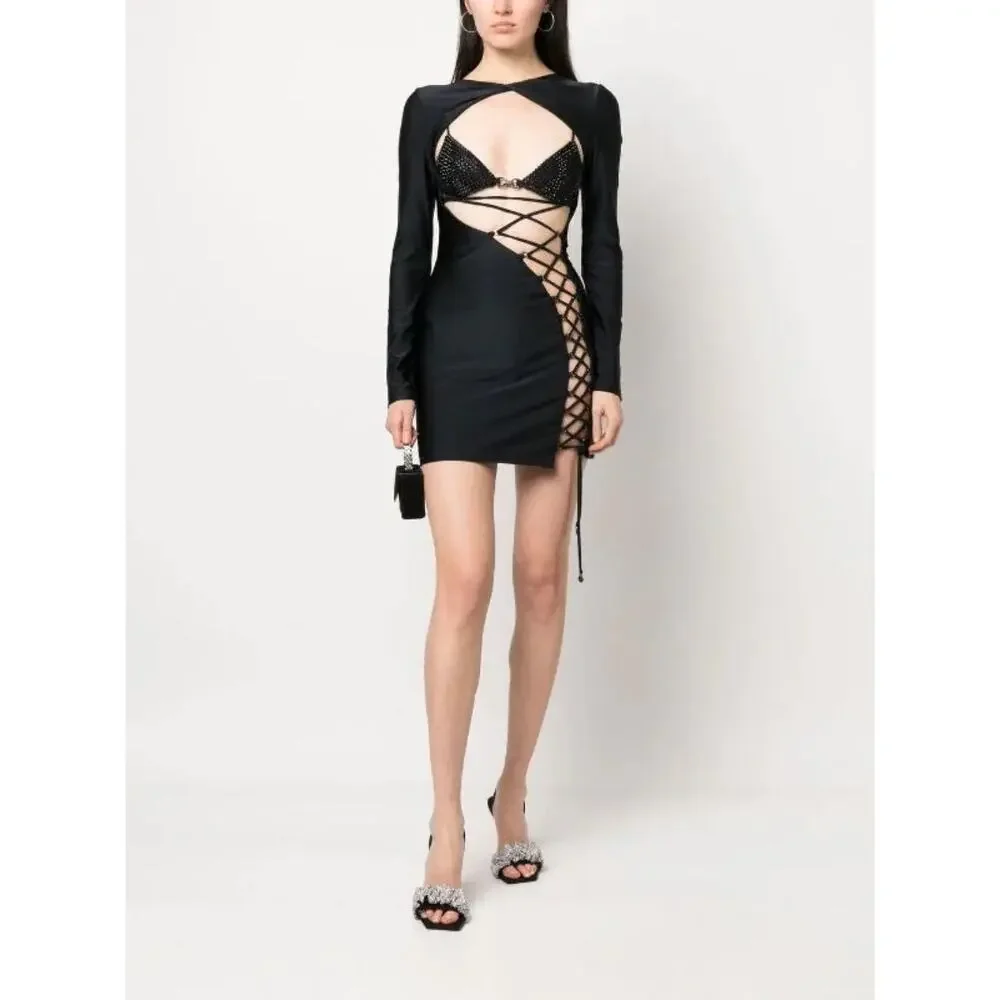 New Dundas Coco Bijoux Dress in Black Women's Size US 4/ IT 40